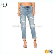 High waist fashionable 2017 denm jeans factory wholesale denim jeans